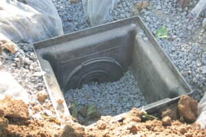 french drain box closeup