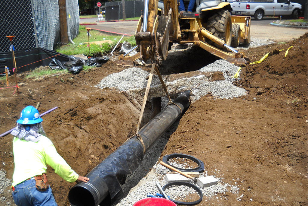 Providing Services Of: water main installation, installing water service line, running a new water line