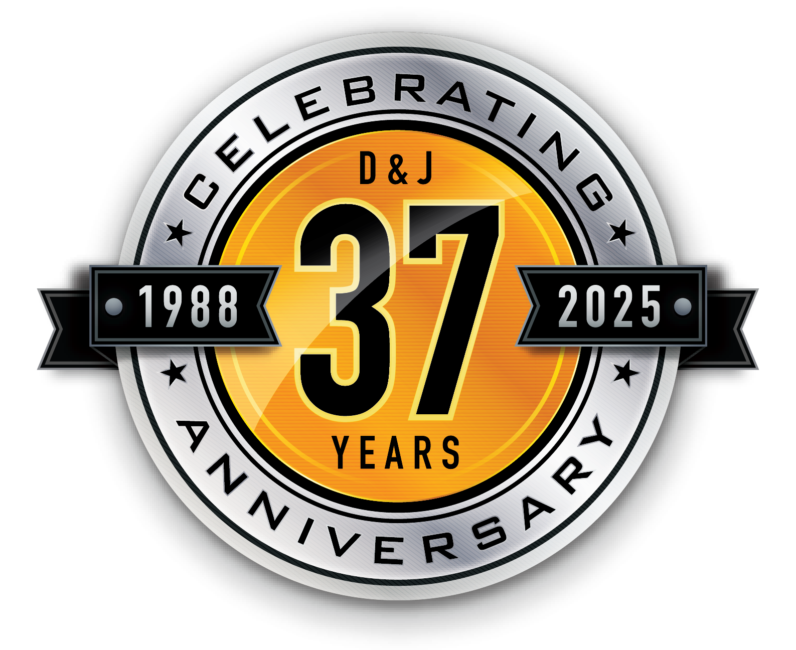 D&J Contracting Anniversary Celebration Badge