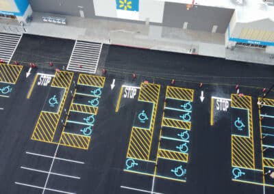 Newly Striped Parking Lot ADA Compliance Markings